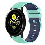 For Samsung Galaxy Watch Active 40mm 20mm Checkered Two-Color Silicone Watch Band(Teal+Blue)