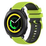 For Samsung Gear Sport 20mm Checkered Two-Color Silicone Watch Band(Lime Green+Black)