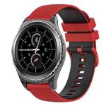 For Samsung Gear S2 Classic 20mm Checkered Two-Color Silicone Watch Band(Red+Black)