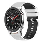For Amazfit GTR 42mm 20mm Checkered Two-Color Silicone Watch Band(White+Black)