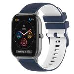 For Amazfit GTS 20mm Checkered Two-Color Silicone Watch Band(Dark Blue+White)