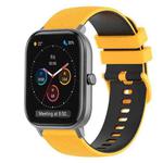 For Amazfit GTS 20mm Checkered Two-Color Silicone Watch Band(Yellow+Black)