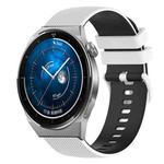 For Huawei Watch GT3 Pro 43mm 20mm Checkered Two-Color Silicone Watch Band(White+Black)