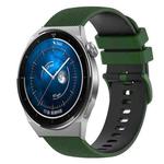 For Huawei Watch GT3 42mm 20mm Checkered Two-Color Silicone Watch Band(Amy Green+Black)