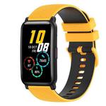 For Honor Watch ES 20mm Checkered Two-Color Silicone Watch Band(Yellow+Black)
