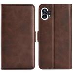 For Nothine Phone 1 Dual-side Magnetic Buckle Leather Phone Case(Brown)