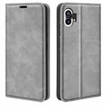 For Nothine Phone 1 Retro-skin Magnetic Suction Leather Phone Case(Grey)
