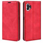 For Nothine Phone 1 Retro-skin Magnetic Suction Leather Phone Case(Red)