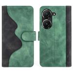 For Asus Zenfone 9 Stitching Horizontal Flip Leather Phone Case(Green)