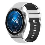 For Huawei Watch GT3 Pro 46mm 22mm Checkered Two-Color Silicone Watch Band(White+Black)