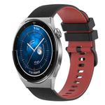 For Huawei Watch GT3 Pro 46mm 22mm Checkered Two-Color Silicone Watch Band(Black+Red)
