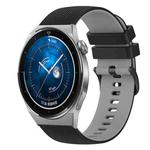 For Huawei Watch GT3 Pro 46mm 22mm Checkered Two-Color Silicone Watch Band(Black+Grey)