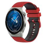 For Huawei Watch GT3 Pro 46mm 22mm Checkered Two-Color Silicone Watch Band(Red+Black)