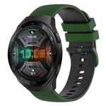 For Huawei Watch GT 2E 22mm Checkered Two-Color Silicone Watch Band(Amy Green+Black)