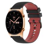 For Honor Watch GS 3 22mm Checkered Two-Color Silicone Watch Band(Black+Red)