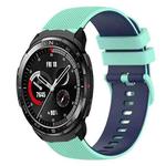 For Honor Watch GS Pro 22mm Checkered Two-Color Silicone Watch Band(Teal+Blue)