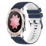 For Honor Watch Dream 22mm Checkered Two-Color Silicone Watch Band(Dark Blue+White)