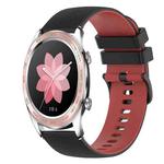 For Honor Watch Dream 22mm Checkered Two-Color Silicone Watch Band(Black+Red)