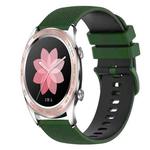 For Honor Watch Dream 22mm Checkered Two-Color Silicone Watch Band(Amy Green+Black)