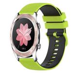 For Honor Watch Dream 22mm Checkered Two-Color Silicone Watch Band(Lime Green+Black)