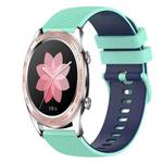 For Honor Watch Dream 22mm Checkered Two-Color Silicone Watch Band(Teal+Blue)