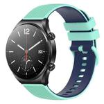 For Xiaomi Watch S1 22mm Checkered Two-Color Silicone Watch Band(Teal+Blue)