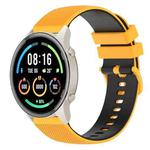 For Xiaomi Watch Sport 22mm Checkered Two-Color Silicone Watch Band(Yellow+Black)