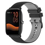 For Xiaomi Haylou GST LS09B 22mm Checkered Two-Color Silicone Watch Band(Black+Grey)