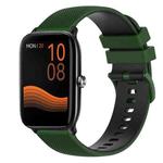 For Xiaomi Haylou GST LS09B 22mm Checkered Two-Color Silicone Watch Band(Amy Green+Black)