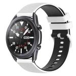 For Samsung Galaxy Watch3 45mm 22mm Checkered Two-Color Silicone Watch Band(White+Black)