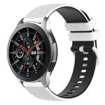 For Samsung Galaxy Watch 46mm 22mm Checkered Two-Color Silicone Watch Band(White+Black)