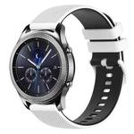 For Samsung Gear S3 Classic 22mm Checkered Two-Color Silicone Watch Band(White+Black)