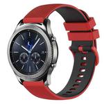 For Samsung Gear S3 Classic 22mm Checkered Two-Color Silicone Watch Band(Red+Black)