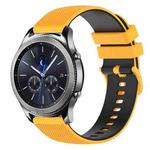 For Samsung Gear S3 Classic 22mm Checkered Two-Color Silicone Watch Band(Yellow+Black)
