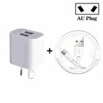 Mini Dual Port USB Charger with USB to Type-C Data Cable, AU Plug