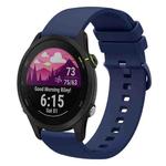 For Garmin Forerunner 255S 18mm Solid Color Soft Silicone Watch Band(Navy Blue)
