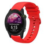 For Garmin Forerunner 255S 18mm Solid Color Soft Silicone Watch Band(Red)