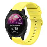 For Garmin Forerunner 255S 18mm Solid Color Soft Silicone Watch Band(Yellow)