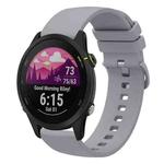 For Garmin Forerunner 255S 18mm Solid Color Soft Silicone Watch Band(Grey)