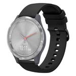 For Garmin Vivomove 3S 18mm Solid Color Soft Silicone Watch Band(Black)