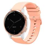 For Garmin Vivoactive 4S 18mm Solid Color Soft Silicone Watch Band(Pink)