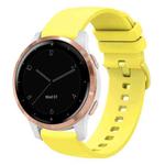 For Garmin Vivoactive 4S 18mm Solid Color Soft Silicone Watch Band(Yellow)