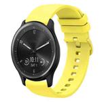 For Garmin Vivomove Sport 20mm Solid Color Soft Silicone Watch Band(Yellow)