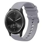 For Garmin Vivomove Sport 20mm Solid Color Soft Silicone Watch Band(Grey)