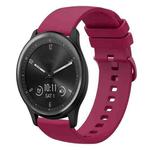 For Garmin Vivomove Sport 20mm Solid Color Soft Silicone Watch Band(Burgundy)