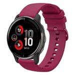 For Garmin Venu 2 Plus 20mm Solid Color Soft Silicone Watch Band(Burgundy)