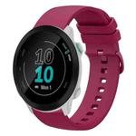 For Garmin Forerunner 55 20mm Solid Color Soft Silicone Watch Band(Burgundy)