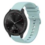 For Garmin Vivomove 3 20mm Solid Color Soft Silicone Watch Band(Sapphire Green)