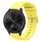 For Garmin Vivomove 3 20mm Solid Color Soft Silicone Watch Band(Yellow)