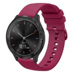 For Garminmove 3 20mm Solid Color Soft Silicone Watch Band(Burgundy)